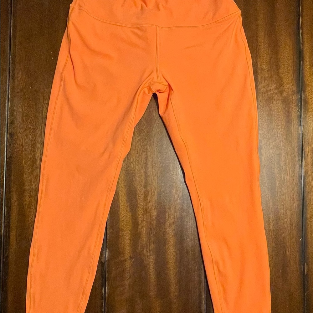 FLORESCENT ORANGE LULULEMON LEGGINGS SIZE 10!